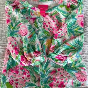 Lilly Pulitzer Pink and Green Floral Top